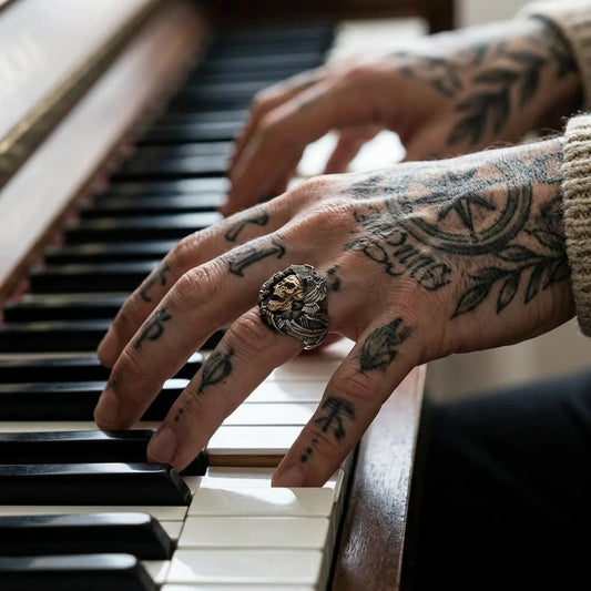 Gothic Skull And Eagle Ring