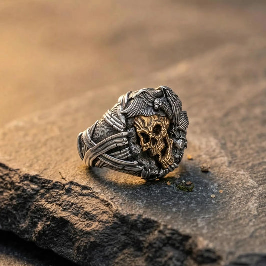 Gothic Skull And Eagle Ring