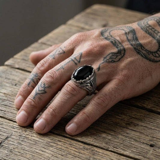 Black Onyx Wing Ring
