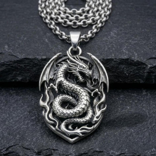 Statement Dragon Fire Wing Necklace