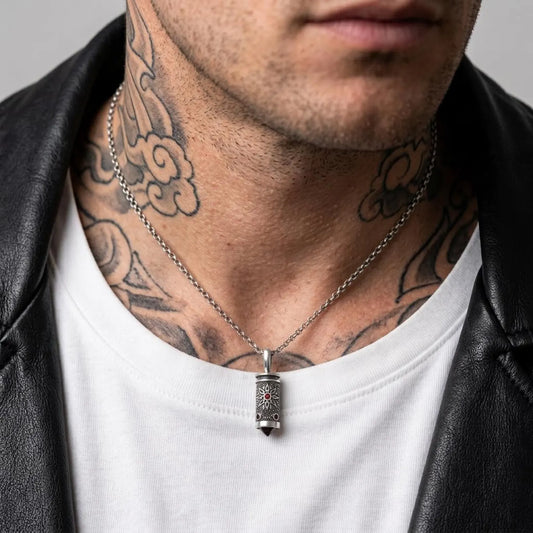 Gold Emerald Bullet Pendant Necklace
