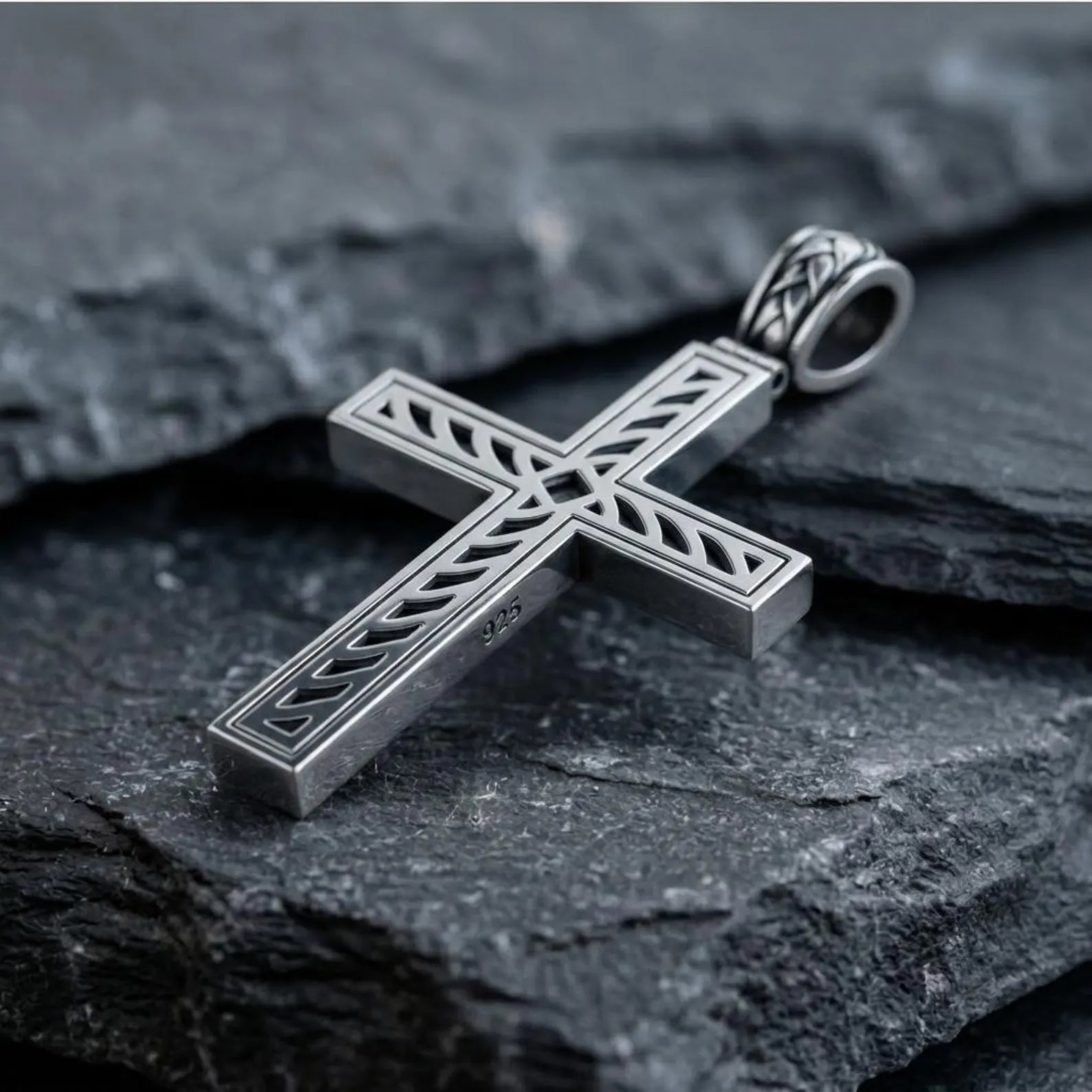 Handcrafted braided sterling silver cross necklace inspired by timeless Christian symbolism, offering exceptional craftsmanship, spiritual meaning, and heirloom-quality durability for generations.