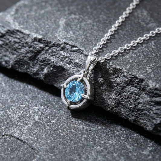 Aquamarine Compass Pendant