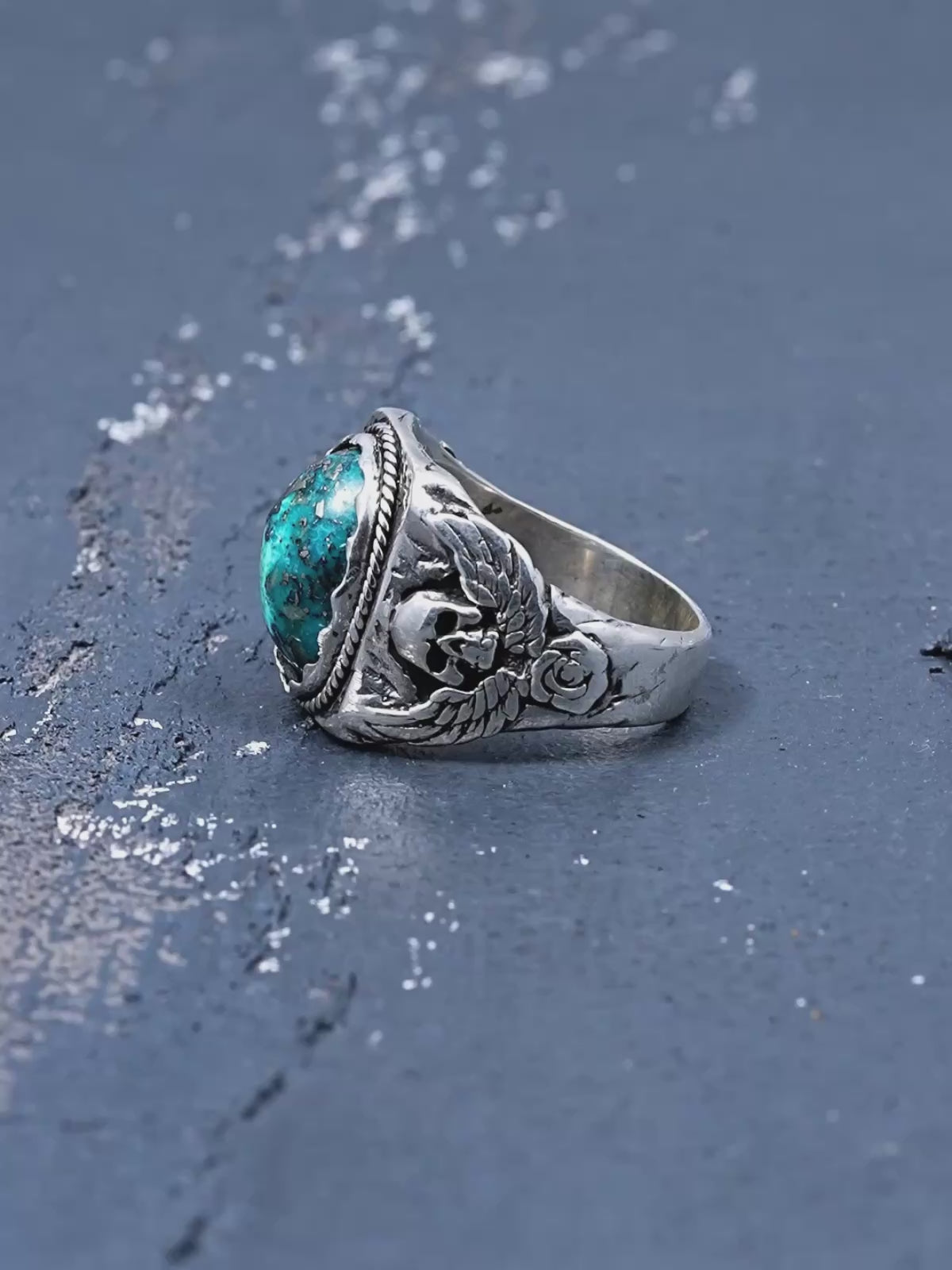 Turquoise Skull Ring