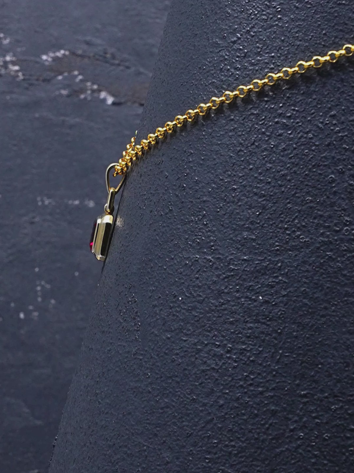 Emerald-Cut Lab Ruby Necklace