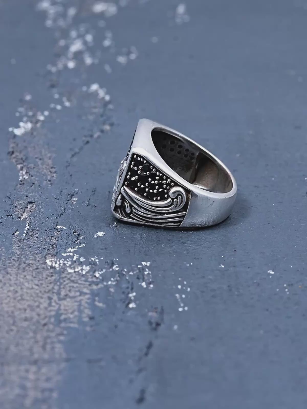 Black Gem Nautical Ring