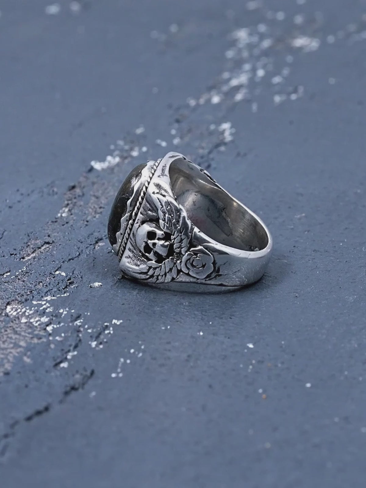 Labradorite Skull Ring