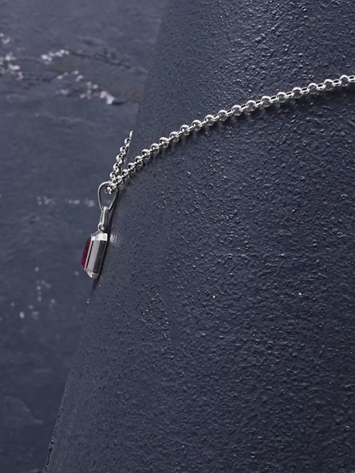 Emerald-Cut Ruby Necklace