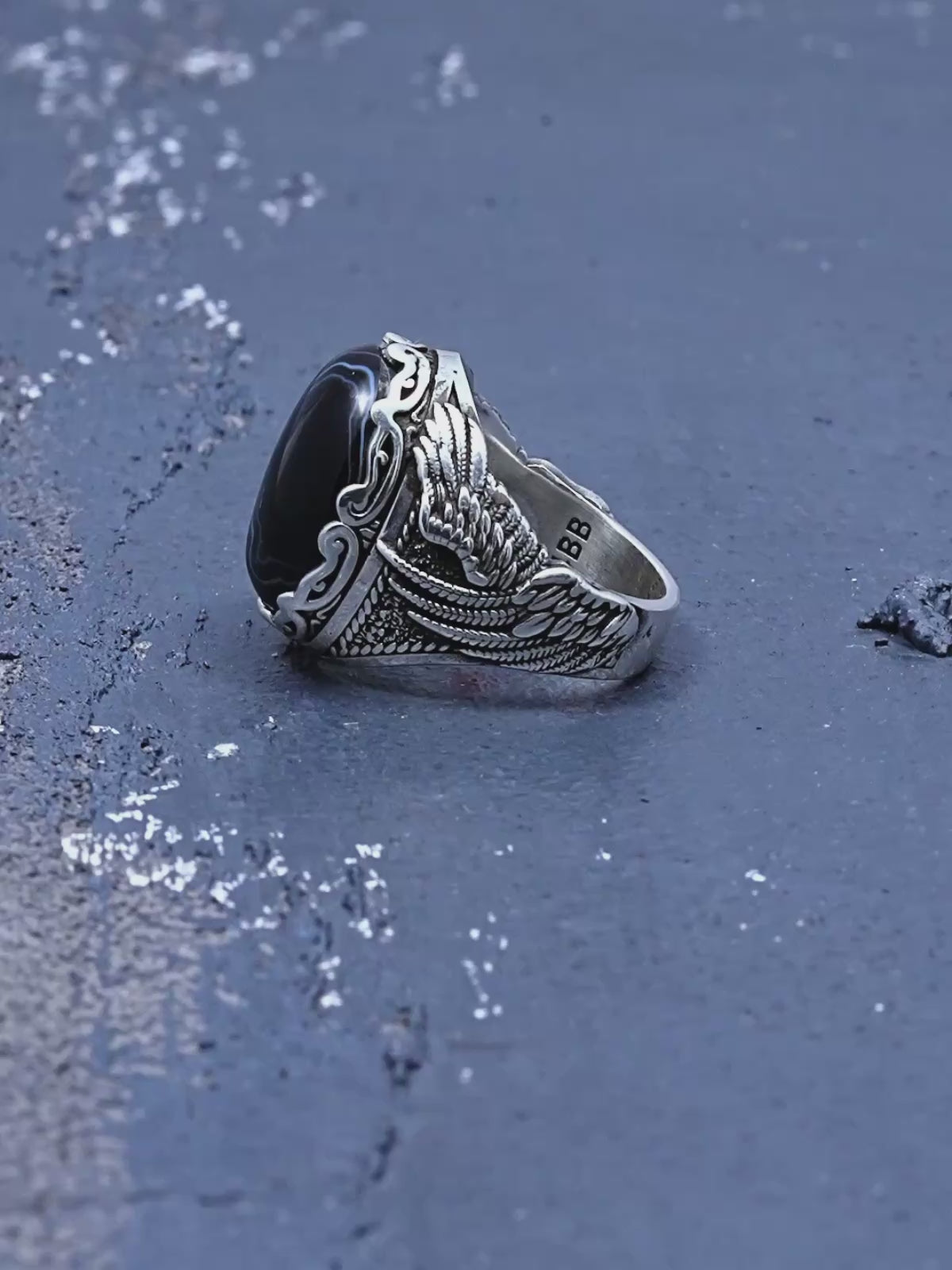 Black Onyx Wing Ring