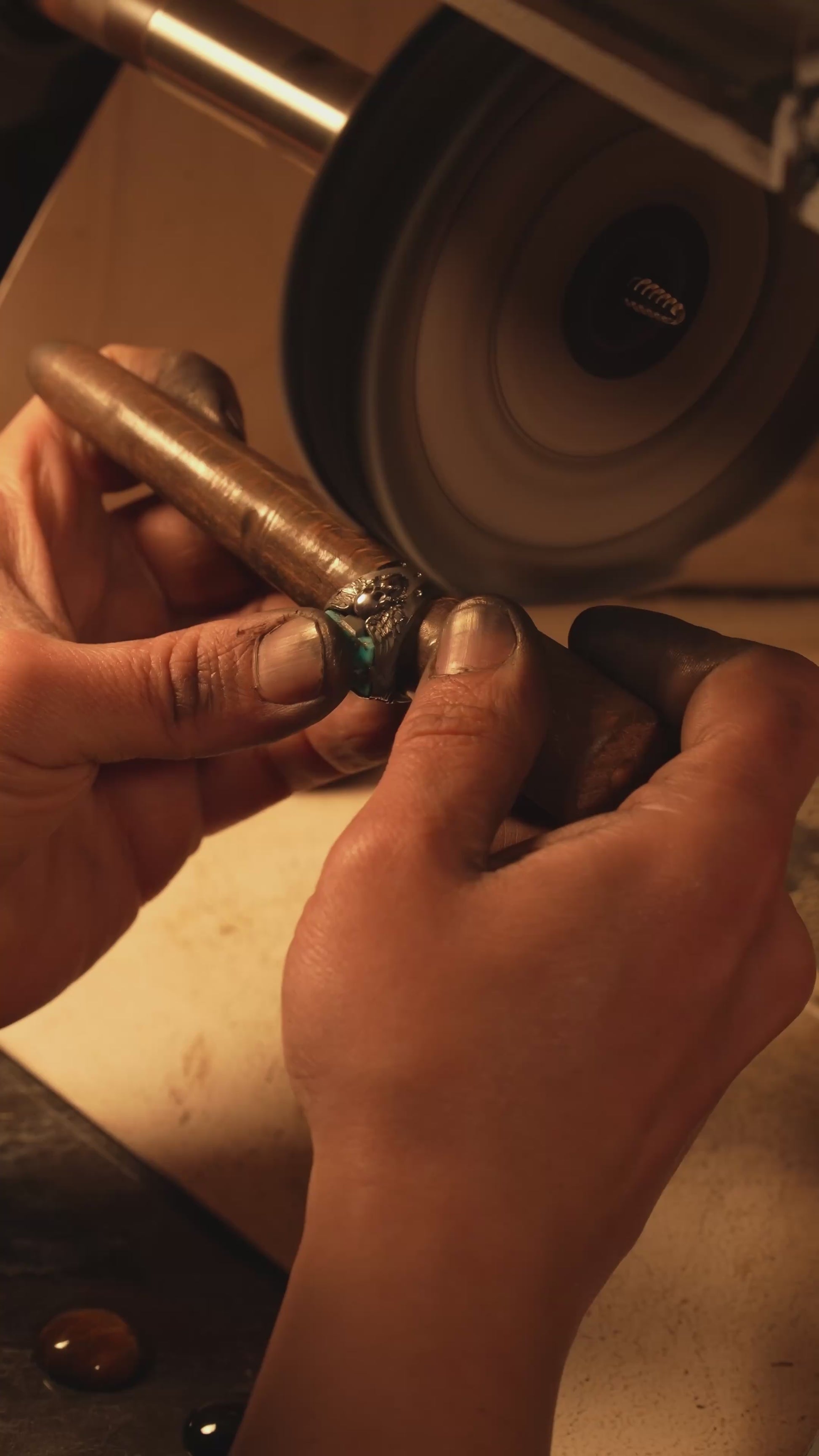Skull Ring with Black Onyx