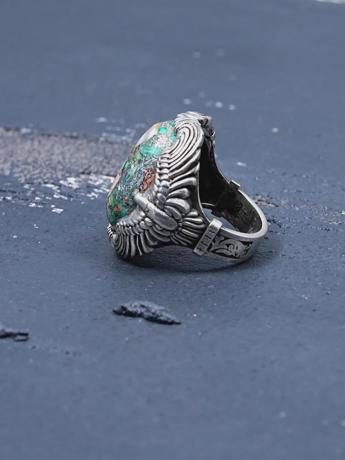 Kyanite Eagle Ring for Men
